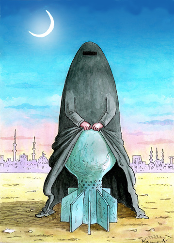 Cartoon: Burkha (medium) by marian kamensky tagged humor,burka,islam,religion,kultur,tradition,terror,terrorismus,freiheit