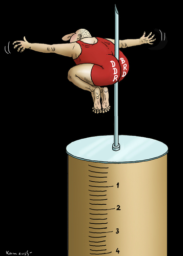 Cartoon: DDR BRD Doping (medium) by marian kamensky tagged doping,ddr,brd,sport,doping,ddr,brd,sport