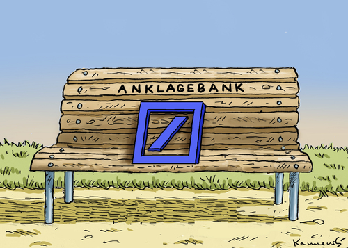 Cartoon: DEUTSCHE BANK (medium) by marian kamensky tagged deutsche,bank,anklagebank,leo,kirch,deutsche,bank,anklagebank,leo,kirch