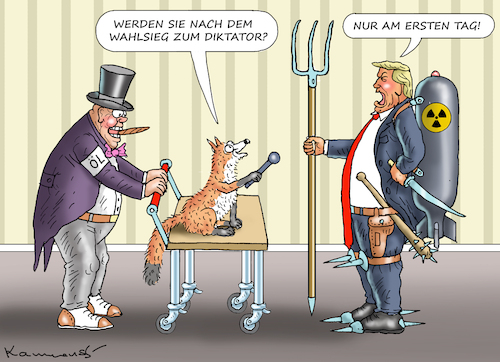 Cartoon: DIKTATOR TRUMP (medium) by marian kamensky tagged diktator,trump,wahlen,2024,diktator,trump,wahlen,2024