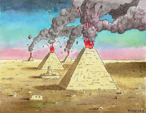 Cartoon: Egypt Volkano (medium) by marian kamensky tagged humor,ägypten,proteste,regierung