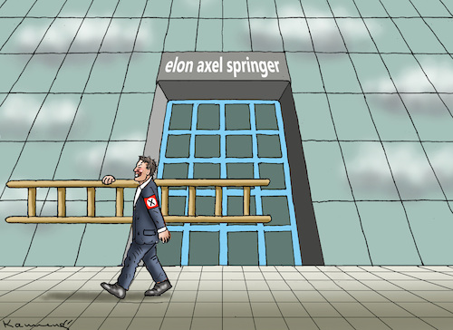 Cartoon: ELON AXEL SPRINGER (medium) by marian kamensky tagged elon,axel,springer,afd,trump,faschismus,elon,axel,springer,afd,trump,faschismus