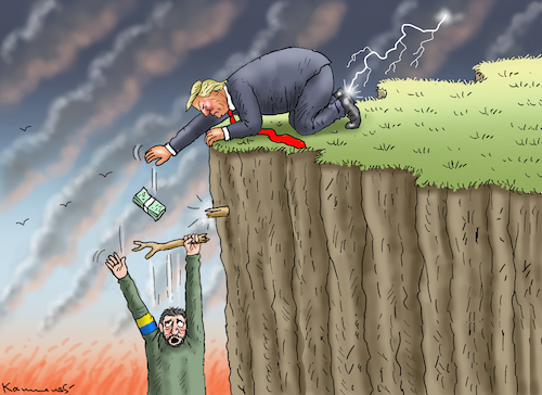 Cartoon: ENDLICH KOMMT DIE HILFE (medium) by marian kamensky tagged demokratie,in,gefahr,trump,ukraine,putin,demokratie,in,gefahr,trump,ukraine,putin