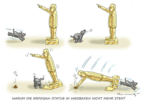 Cartoon: ERDOGANS GOLDENE STATUE (medium) by marian kamensky tagged trump,versus,erdogan,lira,türkei,sanktionen,erdogans,iphone,boykott,goldene,statue,trump,versus,erdogan,lira,türkei,sanktionen,erdogans,iphone,boykott,goldene,statue