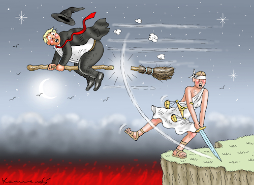 Cartoon: ERFOLGREICHE HEXENJAGD (medium) by marian kamensky tagged demokratie,in,gefahr,trump,ukraine,putin,erfolgreiche,hexenjagd,prozess,demokratie,in,gefahr,trump,ukraine,putin,erfolgreiche,hexenjagd,prozess