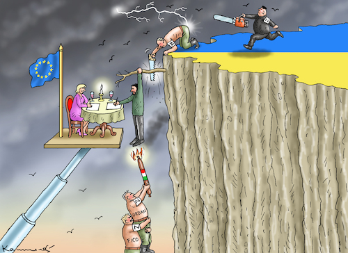 Cartoon: EU-BEITRITTSVERHANDLUNGEN (medium) by marian kamensky tagged beitrittsverhandlungen,ukraine,selenskyj,beitrittsverhandlungen,ukraine,selenskyj