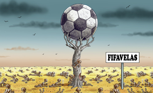 Cartoon: FIFAVELAS (medium) by marian kamensky tagged fussbal,wm,2014,brasilien,favelas,fussbal,wm,2014,brasilien,favelas