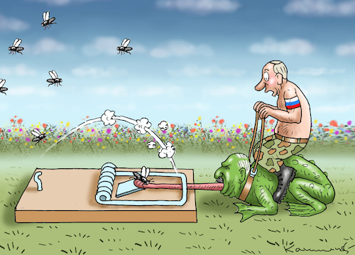Cartoon: FLIEGENJÄGER (medium) by marian kamensky tagged lukaschenko,raynair,belarus,terrorismus,lukaschenko,raynair,belarus,terrorismus