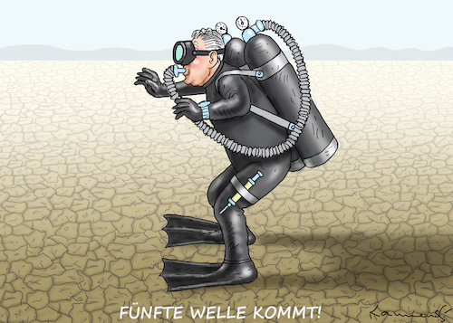 Cartoon: Fünfte Welle kommt! (medium) by marian kamensky tagged curevac,testzentren,corona,impfung,pandemie,booster,impfpflicht,curevac,testzentren,corona,impfung,pandemie,booster,impfpflicht