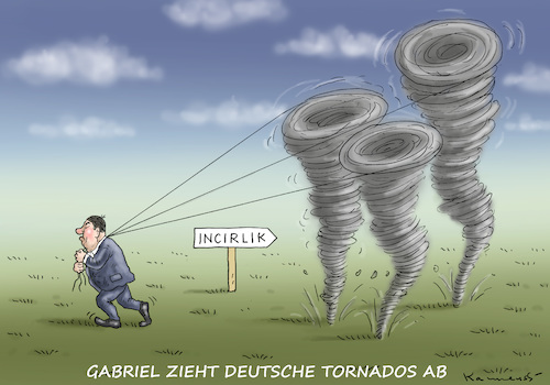 Cartoon: GABRIEL ZIEHT TORNADOS AB (medium) by marian kamensky tagged gabriel,tornados,incirlik,türkei,gabriel,tornados,incirlik,türkei