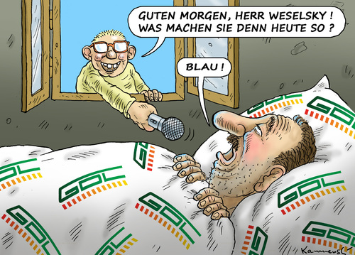 Cartoon: GDL WESELSKYS STREIKPAUSE (medium) by marian kamensky tagged lokführerstreik,db,streik,gdl,weselsky,lokführerstreik,db,streik,gdl,weselsky