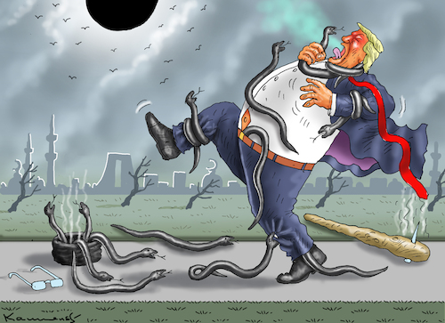 Cartoon: GIFTZEITEN (medium) by marian kamensky tagged board,of,oil,peace,iran,trump,krieg,board,of,oil,peace,iran,trump,krieg