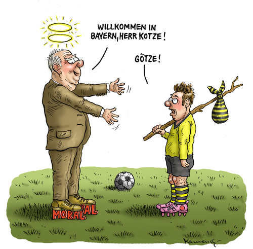 Cartoon: Götze nach Bayern (medium) by marian kamensky tagged uli,hoeneß,fc,bayern,steuerflucht,fussball,championslegue,götze,uli,hoeneß,fc,bayern,steuerflucht,fussball,championslegue,götze