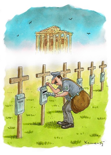 Cartoon: Greece dead pension (medium) by marian kamensky tagged humor,rente,griechenland,finanzen