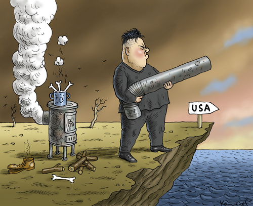 Cartoon: Grosses Kaliber des Kim Jong Un (medium) by marian kamensky tagged kim,jong,un,atpmare,drohung,gegen,usa,manöver,nord,korea,kim,jong,un,atpmare,drohung,gegen,usa,manöver,nord,korea