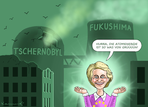 Cartoon: GRÜNE ATOMENERGIE (medium) by marian kamensky tagged grüne,atomenergie,grüne,atomenergie