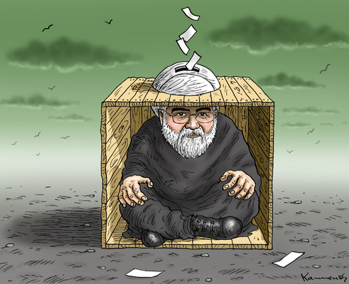 Cartoon: Hassan Ruhani im Iran (medium) by marian kamensky tagged terror,islamisten,wahlen,iran,ruhani,hassan,hassan,ruhani,iran,wahlen,islamisten,terror