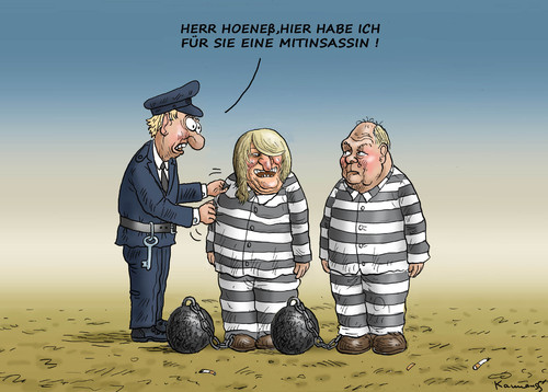 Cartoon: Hoeneß Mitinsasserin Schwarzer (medium) by marian kamensky tagged uli,hoeness,fc,bayern,steuerbtrug,menschenhandel,alice,schwarzer,jva,landsberg,uli,hoeness,fc,bayern,steuerbtrug,menschenhandel,alice,schwarzer,jva,landsberg