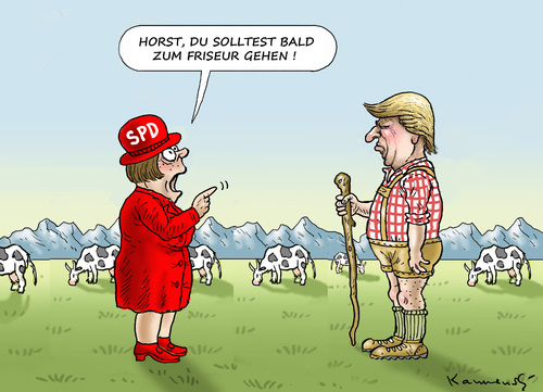 Cartoon: HORST TRUMP (medium) by marian kamensky tagged eu,flüchtlinge,asyl,politik,willkommenskultur,terrorismus,heidenau,horst,seehofer,bayern,eu,flüchtlinge,asyl,politik,willkommenskultur,terrorismus,heidenau,horst,seehofer,bayern