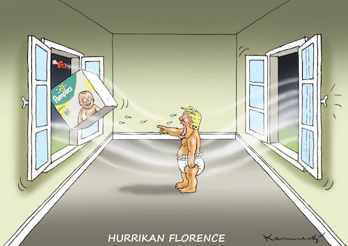 Cartoon: HURRIKAN FLORENCE (medium) by marian kamensky tagged obama,trump,präsidentenwahlen,usa,baba,vanga,republikaner,inauguration,demokraten,wikileaks,faschismus,manafort,cohen,hurrikan,florence,obama,trump,präsidentenwahlen,usa,baba,vanga,republikaner,inauguration,demokraten,wikileaks,faschismus,manafort,cohen,hurrikan,florence