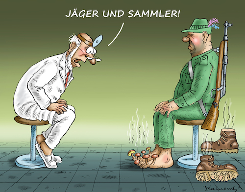 Cartoon: JÄGER UND SAMMLER (medium) by marian kamensky tagged jäger,und,sammler,jäger,und,sammler