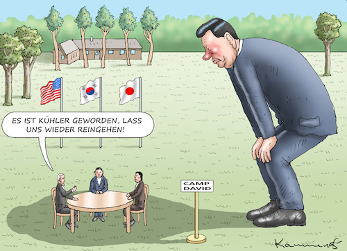 Cartoon: JAPAN-SÜDKOREA UND USA IN CAMP D (medium) by marian kamensky tagged japan,südkorea,und,usa,in,camp,david,japan,südkorea,und,usa,in,camp,david