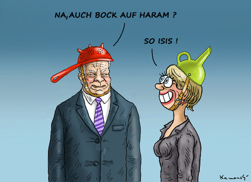 Cartoon: Joachim und Ursula (medium) by marian kamensky tagged bundeswehr,ursula,von,der,leyen,gauck,familienfreundlich,bundeswehr,ursula,von,der,leyen,gauck,familienfreundlich