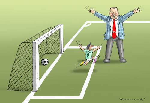 Cartoon: KOMM ZU PAPA-ÖZILCHEN ! (medium) by marian kamensky tagged özil,erdogan,dfb,özil,erdogan,dfb