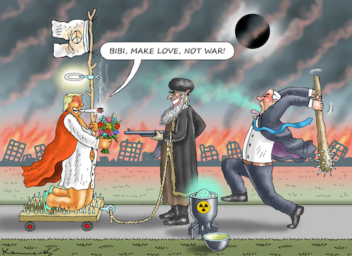 Cartoon: MAKE LOVE-NOT WAR! (medium) by marian kamensky tagged horm,hormus,desaster,horm,hormus,desaster