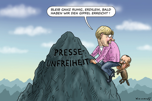 Cartoon: Merkel und Erdi (medium) by marian kamensky tagged böhmermann,erdogan,merkel,satire,zdf,böhmermann,erdogan,merkel,satire,zdf