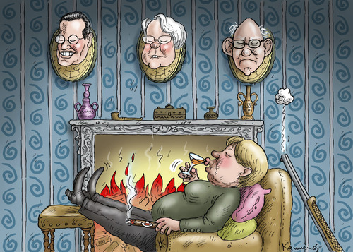 Cartoon: Merkel und Lammert (medium) by marian kamensky tagged norbert,lammert,doktortitel,plagiatsvorwurf,angela,merkel,norbert,lammert,doktortitel,plagiatsvorwurf,angela,merkel
