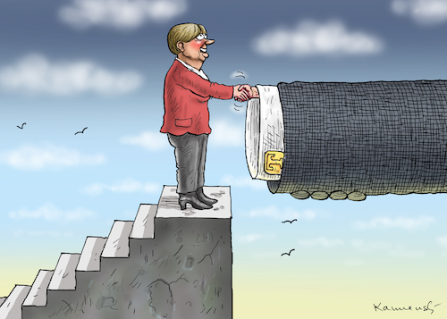 Cartoon: MERKEL VISITS THIS WEEK TRUMP (medium) by marian kamensky tagged obama,trump,präsidentenwahlen,usa,baba,vanga,republikaner,inauguration,demokraten,wikileaks,faschismus,obama,trump,präsidentenwahlen,usa,baba,vanga,republikaner,inauguration,demokraten,wikileaks,faschismus