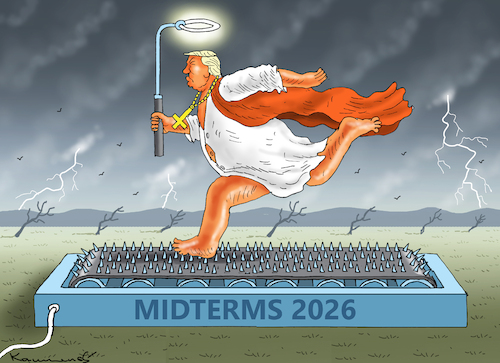 Cartoon: MIDTERMS 2026 (medium) by marian kamensky tagged midterms,2026,midterms,2026