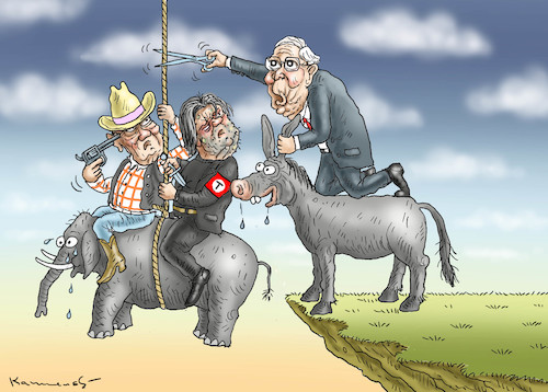 Cartoon: MOORE BANNON AND MITCH McCONNELL (medium) by marian kamensky tagged moore,bannon,and,mitch,mcconnell,moore,bannon,and,mitch,mcconnell
