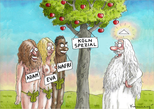 Cartoon: Nafri in Köln (medium) by marian kamensky tagged polizei,köln,nafris,silvesternacht,polizei,köln,nafris,silvesternacht