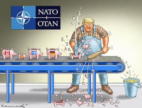 Cartoon: NATO-GIPFEL IN DEN HAAG (medium) by marian kamensky tagged nato,gipfel,in,den,haag,nato,gipfel,in,den,haag