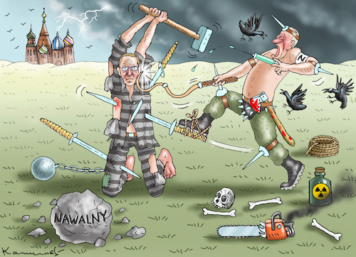 Cartoon: NAWALNYS URTEILSVERKÜNDUNG (medium) by marian kamensky tagged nawalnys,urteilsverkündung,nawalnys,urteilsverkündung