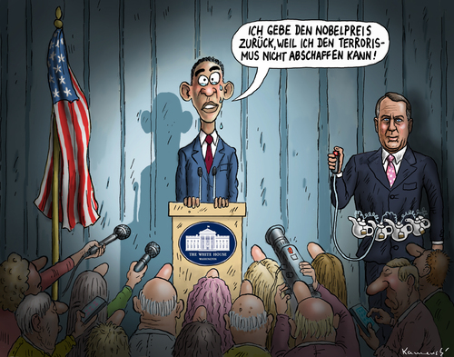Cartoon: Obama und Boehner (medium) by marian kamensky tagged usa,haushaltsdefizit,tea,party,obama,care,republikaner,staatspleite,boehner,usa,haushaltsdefizit,tea,party,obama,care,republikaner,staatspleite,boehner