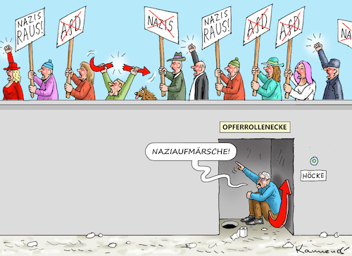 Cartoon: OPFERROLLENECKE (medium) by marian kamensky tagged höcke,afd,volksverhetzung,rechtradikal,höcke,afd,volksverhetzung,rechtradikal