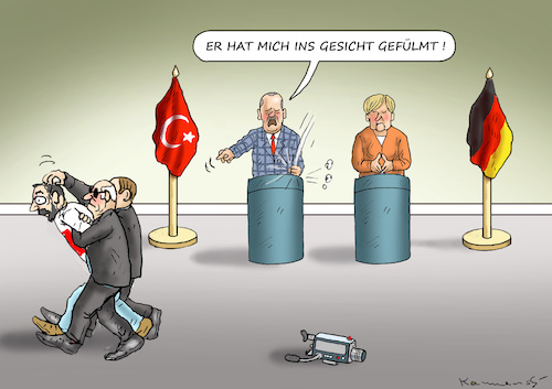 Cartoon: ORDNUNGSHÜTER ERDOWAHN (medium) by marian kamensky tagged erdogan,besucht,deutschland,böhmermann,erdogan,besucht,deutschland,böhmermann