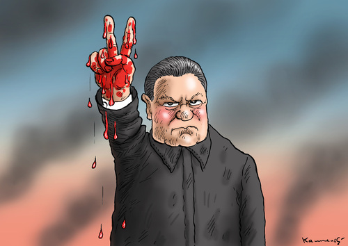 Cartoon: Peacemaker Janukowitsch (medium) by marian kamensky tagged vitali,klitsccko,ukraine,janukowitsch,demokratie,gewalt,bürgerkrieg,vitali,klitsccko,ukraine,janukowitsch,demokratie,gewalt,bürgerkrieg