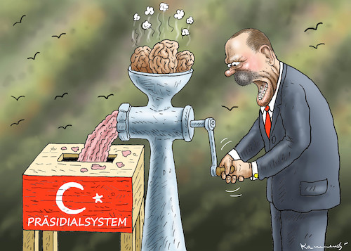 Cartoon: Presidentialsystem mit Erdogan (medium) by marian kamensky tagged afrin,kurden,erdogan,syrien,aramenien,genozid,präsidentenwahlen,afrin,kurden,erdogan,syrien,aramenien,genozid,präsidentenwahlen