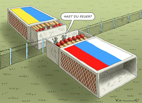 Cartoon: PULVERFASS UKRAINE (medium) by marian kamensky tagged pulverfass,ukraine,russland,putin,pulverfass,ukraine,russland,putin