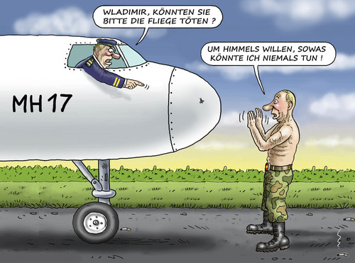 Cartoon: PUTIN KANN NICHT FLIEGEN TÖTEN (medium) by marian kamensky tagged mh17,putin,flugzeugaschus,buk,rakete,mh17,putin,flugzeugaschus,buk,rakete