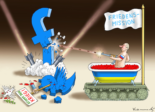 Cartoon: PUTINS FRIEDENSMISSION (medium) by marian kamensky tagged putins,bescherung,ukraine,provokation,swift,nato,osterweiterung,putins,bescherung,ukraine,provokation,swift,nato,osterweiterung