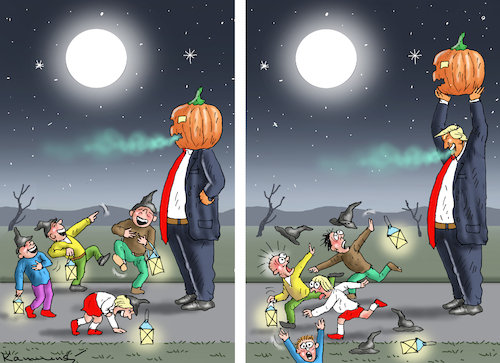 Cartoon: REALHORROR (medium) by marian kamensky tagged the,giga,monster,halloween,the,giga,monster,halloween