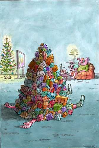 Cartoon: Relax Christmas (medium) by marian kamensky tagged humor,weihnachten,weihnachtsmann,geschenke,weihnachtsbaum,religion,feier,konsum,konsumgesellschaft,kaufrausch,kaufen,verkauf,handel,shopping