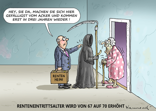 Cartoon: RENTEN AB 70 SICHER (medium) by marian kamensky tagged renteneitrittsalter,schäuble,dcu,renteneitrittsalter,schäuble,dcu