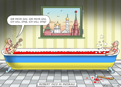 Cartoon: ROBERT FICO IN MOSKAU (medium) by marian kamensky tagged robert,fico,in,moskau,robert,fico,in,moskau