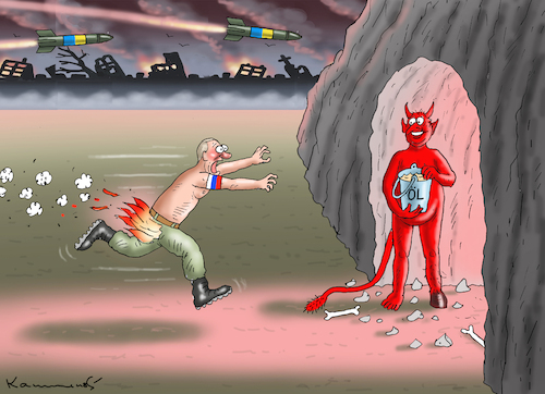 Cartoon: RUCKZUG RÜCKZUG (medium) by marian kamensky tagged putins,bescherung,ukraine,provokation,swift,nato,osterweiterung,putins,bescherung,ukraine,provokation,swift,nato,osterweiterung